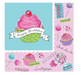 Pink and blue sweet treat candy party beverage napkins 