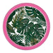 Green and pink tropical palm dessert plate 